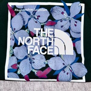 The North Face Green Tee with Floral Logo